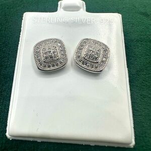 Sterling Silver Halo Stud Earrings